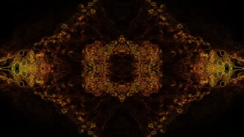 Yellow fractal wave interference 库存影片 300705686