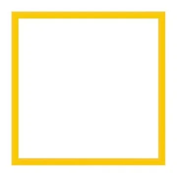 Yellow frame. Isolated over white. Vintage simple decorative border, isolated Illustrazione stock