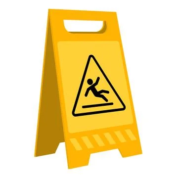 Yellow A Frame Slippery When Wet Floor Sign Vector Stock Illustration