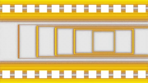 Yellow frame on transparent background, alpha channel, loop Stock Footage 136559457