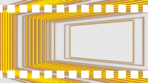 Yellow frame on transparent background, alpha channel, loop Stock Footage 136560203