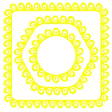 Yellow Frames Set of Yellow Frames Isolated on White Background Copyright:... Stock Photos