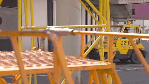 Yellow Freight Trolley Stock Footage 129628916