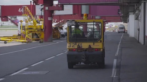 Yellow Freight Trolleys Video stock 129629410
