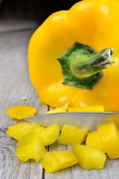 Yellow fresh pepper Stock Photos