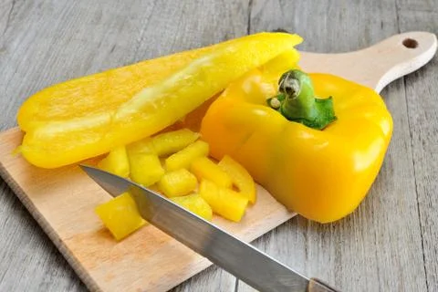 Yellow fresh pepper Stock Photos