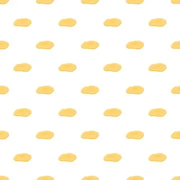 Yellow fried egg seamless pattern for breakfast food Stock Illustration