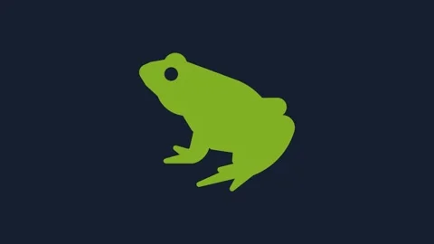 Yellow Frog icon isolated on blue background. Animal symbol. 4K Video motion Stock Footage 232063298