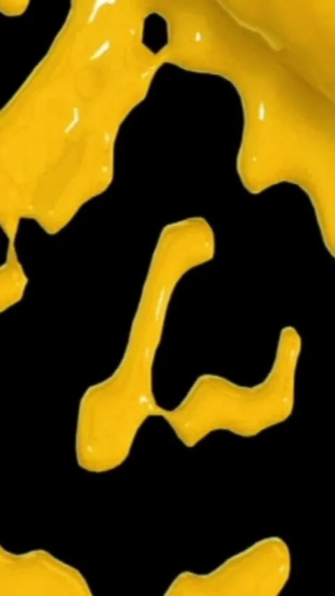 Yellow Fruit Juice Splash Flow Vertical Stock-Footage 344766546