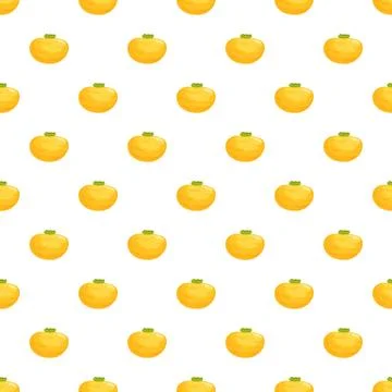 Yellow fruit seamless pattern on white background Stock Illustration