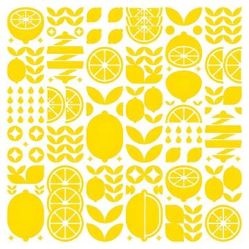 Yellow fruit seamless vector pattern Stock Illustration