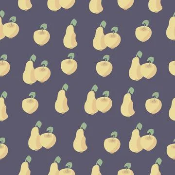 Yellow fruits, seamless pattern Stock Illustration