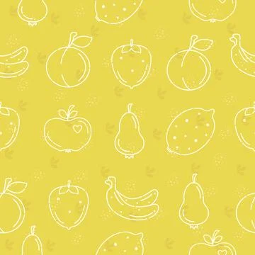 Yellow fruits, seamless pattern Stock Illustration