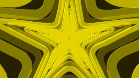 Yellow Funky Star Zoom Stock Footage 100283556