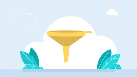 Yellow funnel. Side view. Help with filling. Container for pouring or emptying Stock Footage 305789425