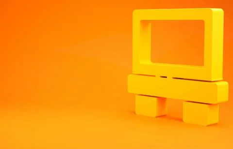 Yellow Fuse of electrical protection component icon isolated on orange backgr Stock Illustration