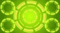Yellow futuristic circles on green background, loop HD Footage