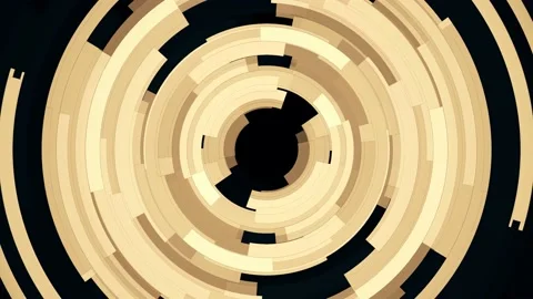 Yellow futuristic rotating circular shape interface. 4k technology background 스톡 동영상 221375902