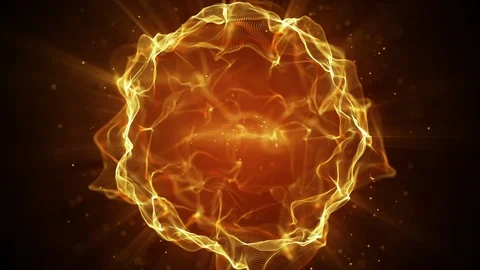 Yellow futuristic sci-fi plasma form seamles loop animation 4k (4096x2304) Stock Footage 81636457