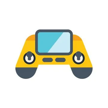 Yellow game controller featuring buttons and screen illustrating gaming Illustrazione stock
