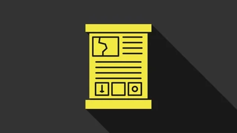 Yellow Game guide icon isolated on grey background. User manual, instruction Stock Footage 147699057