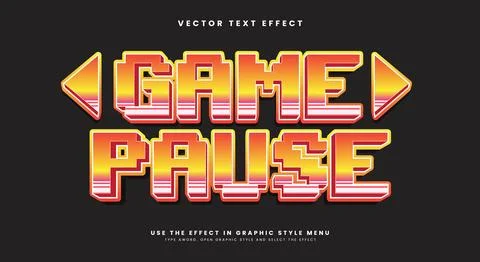 Yellow Game Pause 3d editable text effect イラスト素材