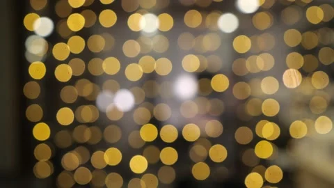 Yellow garlands on the window. Blurred Stock Footage 130791822