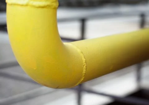 Yellow gas pipe Stock Photos