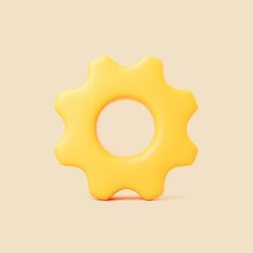 Yellow Gear Icon Stock Illustration