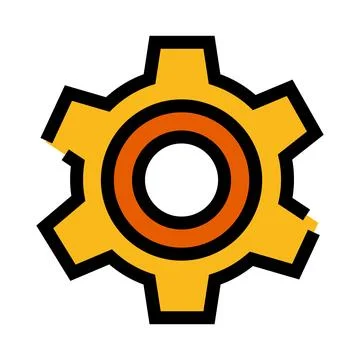 Yellow gear icon representing settings and customization イラスト素材