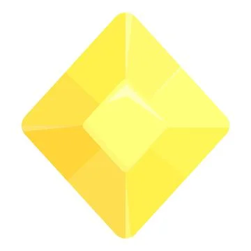 Yellow gem icon cartoon vector. Crystal stone Illustrazione stock