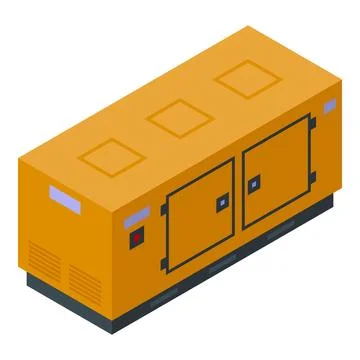 Yellow generator icon isometric vector. Power energy 스톡 일러스트