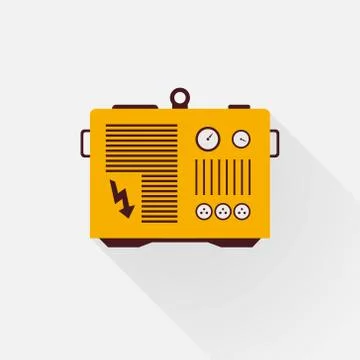 Yellow generator with long shadows Stock Illustration