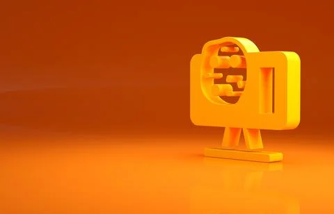 Yellow Genetic engineering modification on laptop icon isolated on orange Illustrazione stock