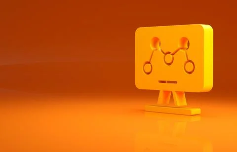 Yellow Genetic engineering modification on laptop icon isolated on orange Illustrazione stock