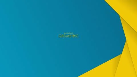 Yellow Geometric and Blue Gradient Background Stock Illustration