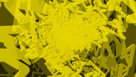 Yellow Geometric Bots Rotation Video stock 100394883