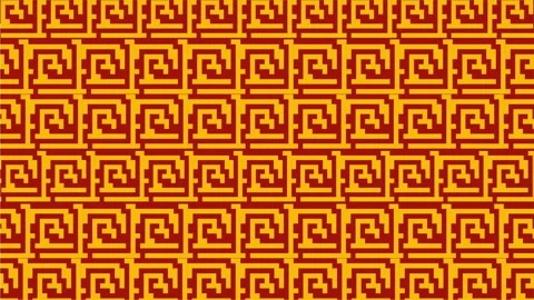 Yellow geometric Chinese maze pattern with seamless square design Stock Footage 318734174