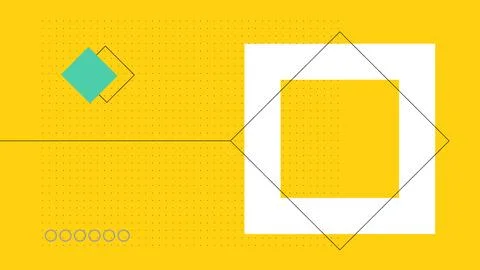 Yellow geometric interface with squares background Stock Illustration