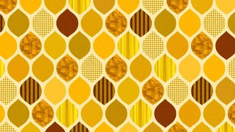 Yellow Geometric Leaf Pattern Botanical Background Stock Illustration