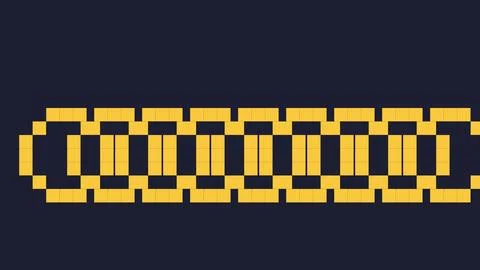 Yellow geometric maze pattern on dark background Stock Illustration