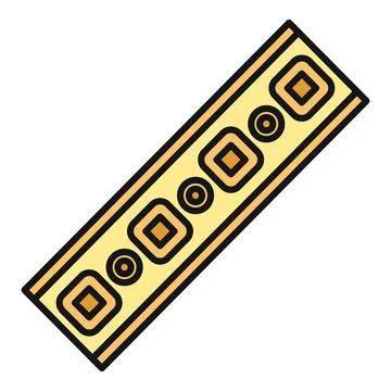 Yellow geometric pattern belt with square and circle shapes Illustrazione stock