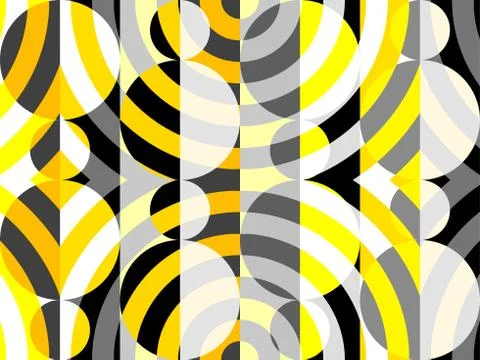 Yellow geometric pattern in a patchwork collage style. Stock Illustration