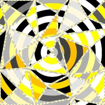 Yellow geometric pattern in a patchwork collage style. Stockillustratie
