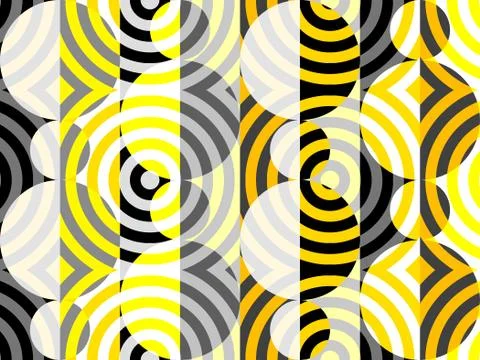 Yellow geometric pattern in a patchwork collage style. Stock Illustration