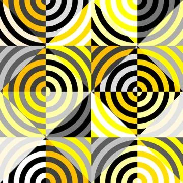 Yellow geometric pattern in a patchwork collage style. Illustrazione stock