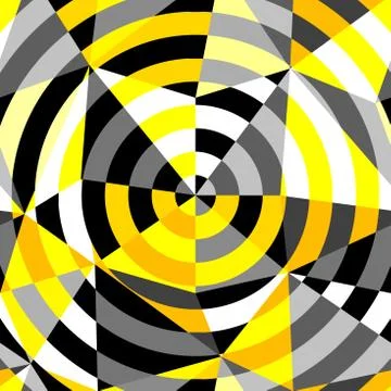 Yellow geometric pattern in a patchwork collage style. Illustrazione stock