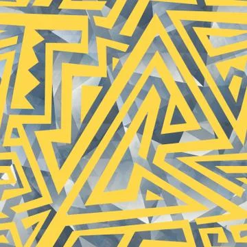 Yellow geometric seamless pattern Stock Illustration