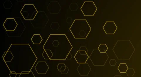 Yellow geometric structure background. Hexagons texture Stock Illustration