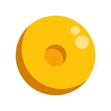 Yellow geometric torus shape with reflections isometric design Stock Illustration